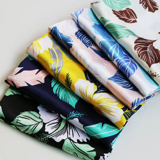Tissu Satin Charmeuse Hibiscus - TA'ATA TAHITI