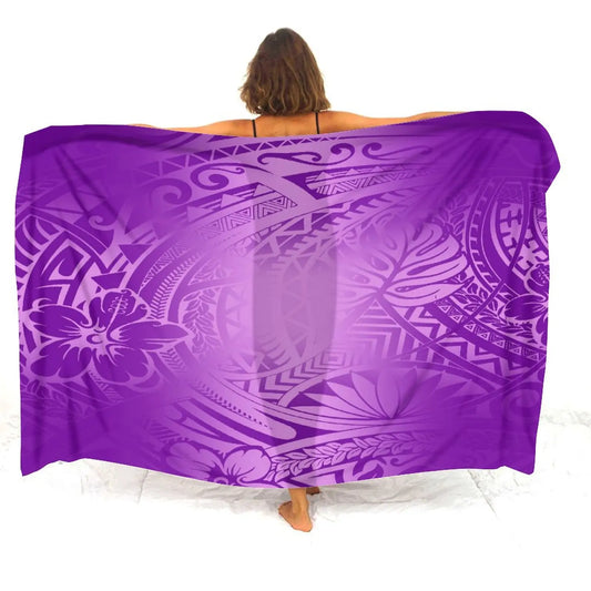 Paréo Floral et Motif Polynésien - TA'ATA TAHITI