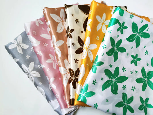 Tissu Satin Charmeuse Tipanier - TA'ATA TAHITI
